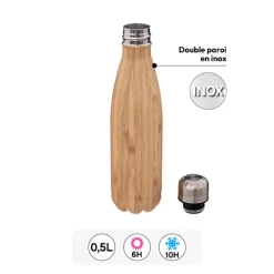 5five Bouteille isotherme Effet bambou 0,5L