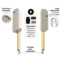 5five Brosse à textile, manche en bambou - Gris