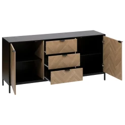 5five Buffet 2 portes 3 tiroirs, Effet pin naturel