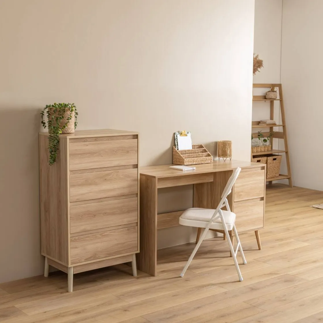 5five Bureau 2 tiroirs, Beige