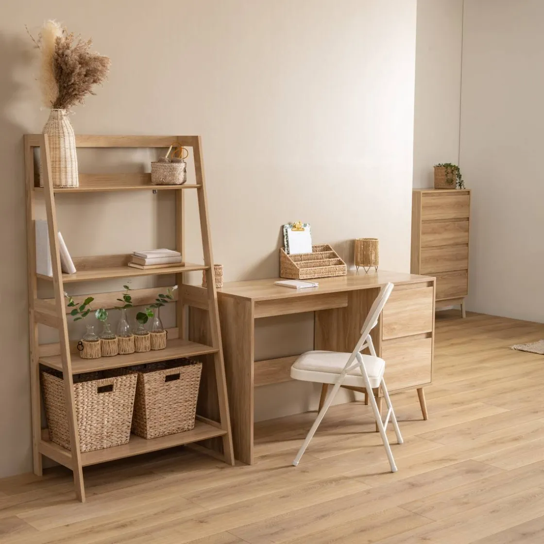 5five Bureau 2 tiroirs, Beige