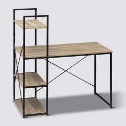 5five Bureau avec étagères, Effet chêne naturel