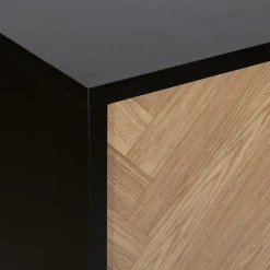 5five Cabinet 2 portes, Effet pin naturel et noir