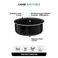 5five Casserole Aluminium pressé, 16 cm