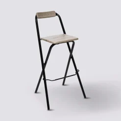 5five Chaise de bar pliante, Effet chêne naturel