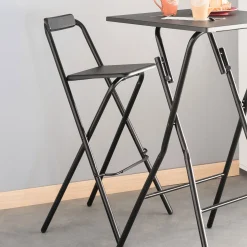 5five Chaise de bar pliante, Noir