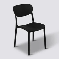 5five Chaise empilable plastique, Noir