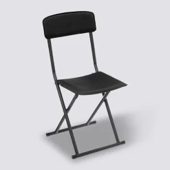 5five Chaise pliante simili cuir, Noir