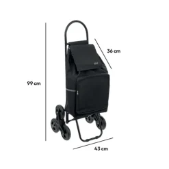 5five Chariot de course 6 roues, Métal noir