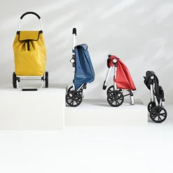 5five Chariot de course pliable 2 roues, Jaune moutarde