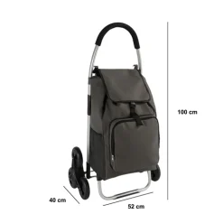 5five Chariot de course pliable  6 roues 36L, Vert kaki