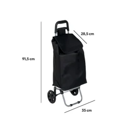 5five Chariot de courses  2 roues, Noir