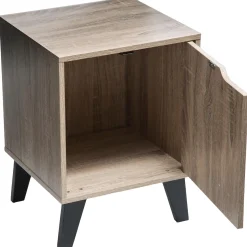 5five Chevet effet chêne naturel, Noir