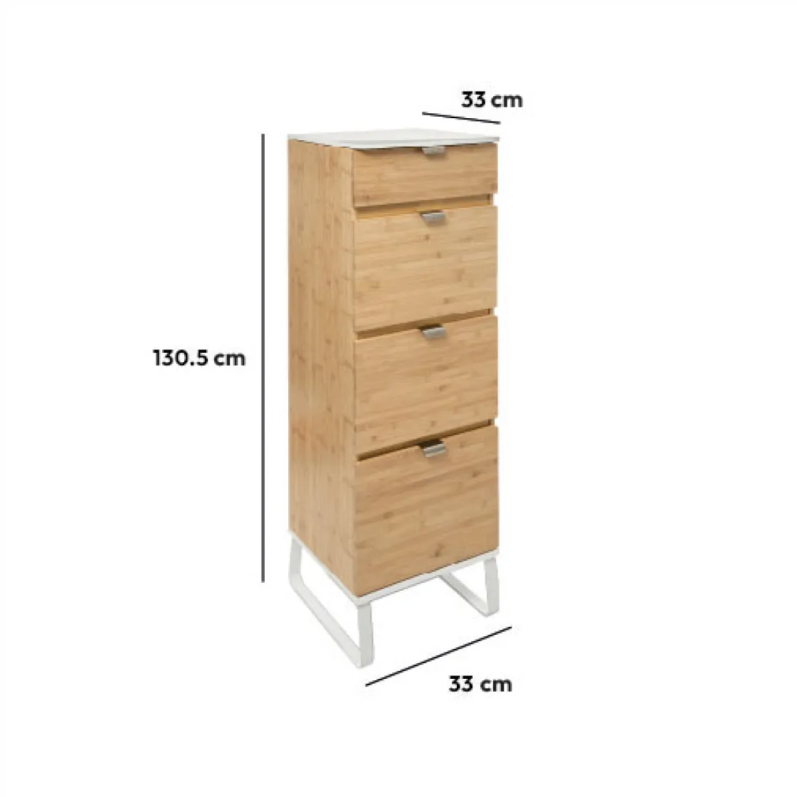 5five Chiffonier 3 tiroirs, bambou