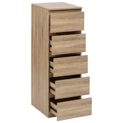 5five Chiffonier 5 tiroirs, Effet bois naturel