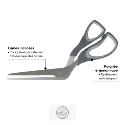 5five Ciseaux à pizza avec poingée ergonomique,  Gris
