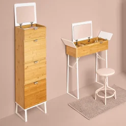 5five Coiffeuse avec miroir, bambou