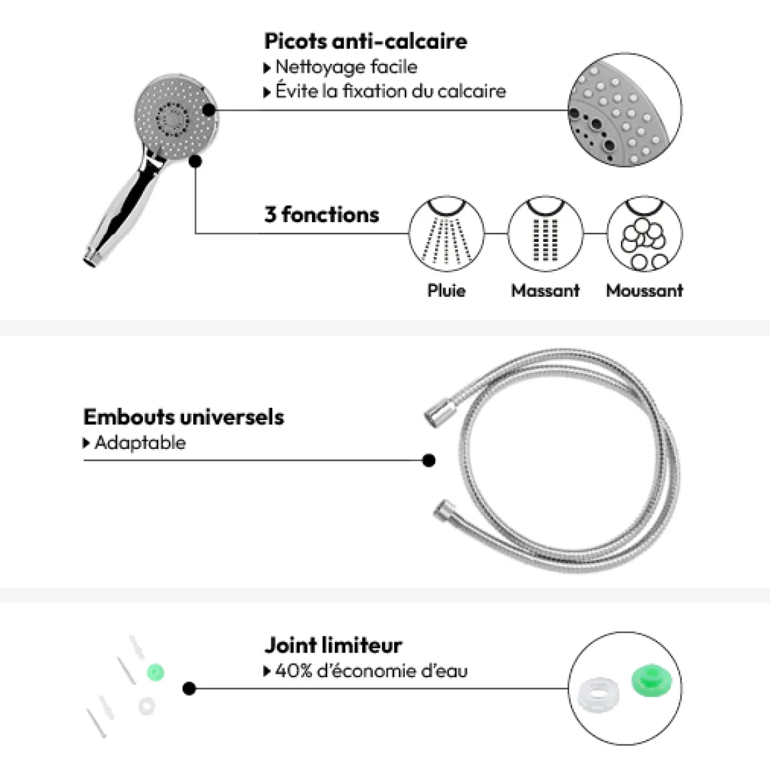 5five Colonne de douche en inox