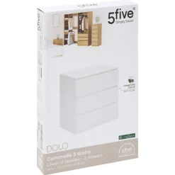 5five Commode 3 tiroirs, Blanc