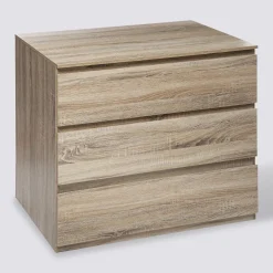 5five Commode 3 tiroirs, Effet bois naturel