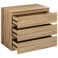 5five Commode 3 tiroirs, Effet bois naturel