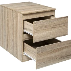 5five Commode 2 tiroirs, Effet bois naturel