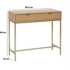 5five Console 2 tiroirs, Effet bois naturel