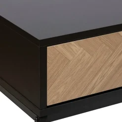 5five Console 2 tiroirs, Effet pin naturel et noir