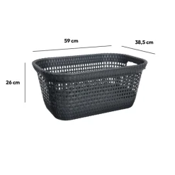 5five Corbeille à linge 45L, Gris