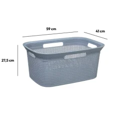 5five Corbeille à linge 45L, Gris