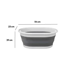 5five Corbeille à linge pliable 21L - Gris, Blanc