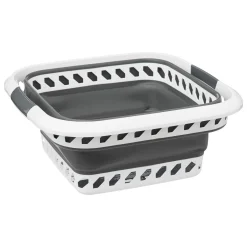5five Corbeille à linge pliable 40L - Gris, Blanc