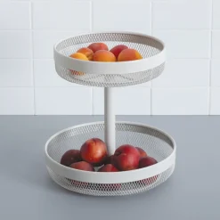 5five Corbeille 2 niveaux en métal, Beige