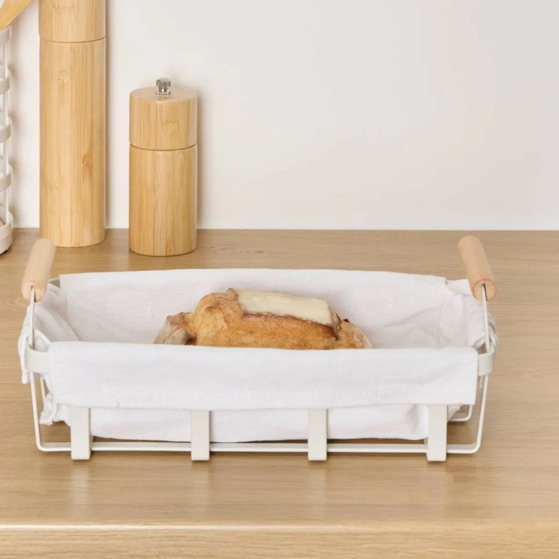 5five Corbeille à pain, L.27,6 cm, Blanc