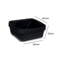 5five Corbeille à pain métal 24,5 cm, Noir