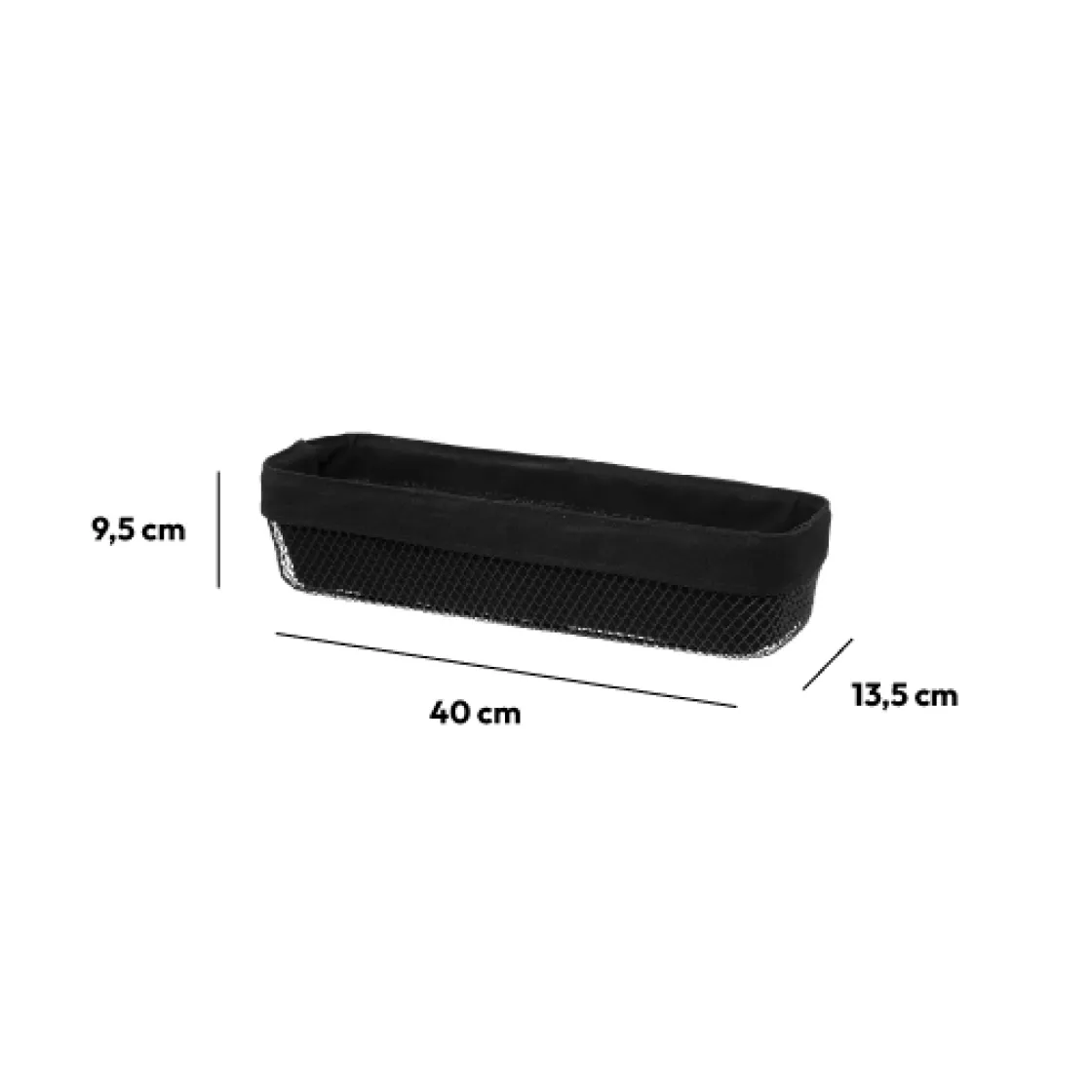 5five Corbeille à pain métal 40x14 cm, Noir