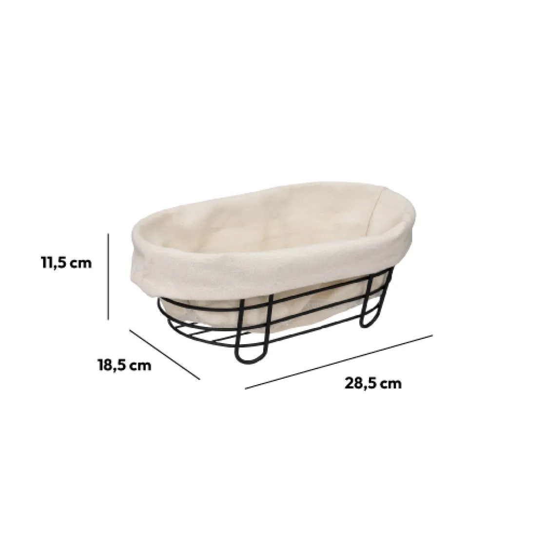 5five Corbeille en acier 28 cm - Beige, Noir