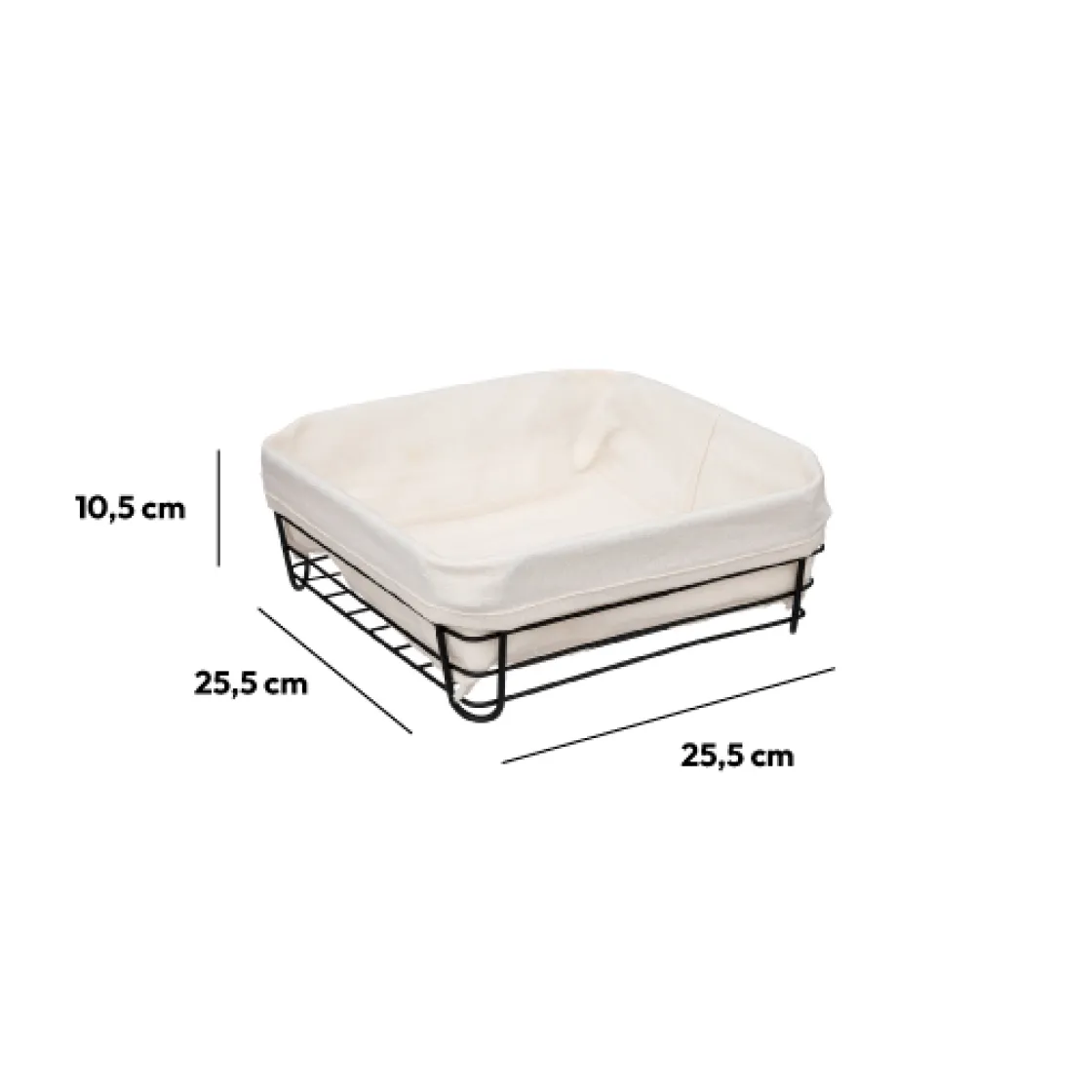 5five Corbeille en acier 25 cm - Beige, Noir