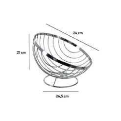 5five Corbeille en acier chromé 26,5 cm