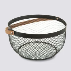 5five Corbeille en métal 29 cm, Noir