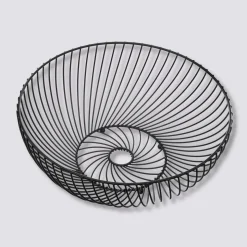 5five Corbeille torsadée en métal 30 cm, Noir