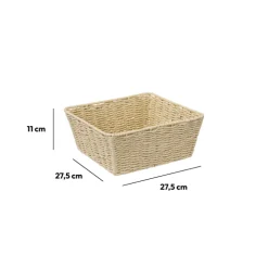 5five Corbeille tressée carré 28 cm