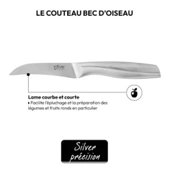 5five Couteau bec d'oiseau inox - lame 9cm