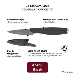 5five Couteau d'office céramique - lame 7,5cm