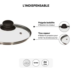 5five Couvercle en verre, 24 cm