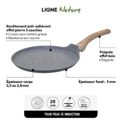 5five Crêpière Aluminium forgé, 28 cm