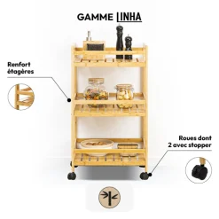 5five Desserte 3 niveaux moyen modèle, Bambou