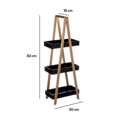 5five Desserte 3 niveaux triangle, Acacia noir