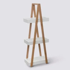 5five Desserte 3 niveaux triangle, Bambou blanc