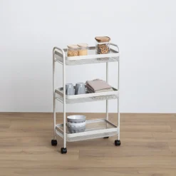 5five Desserte à roulette 3 niveaux, Beige